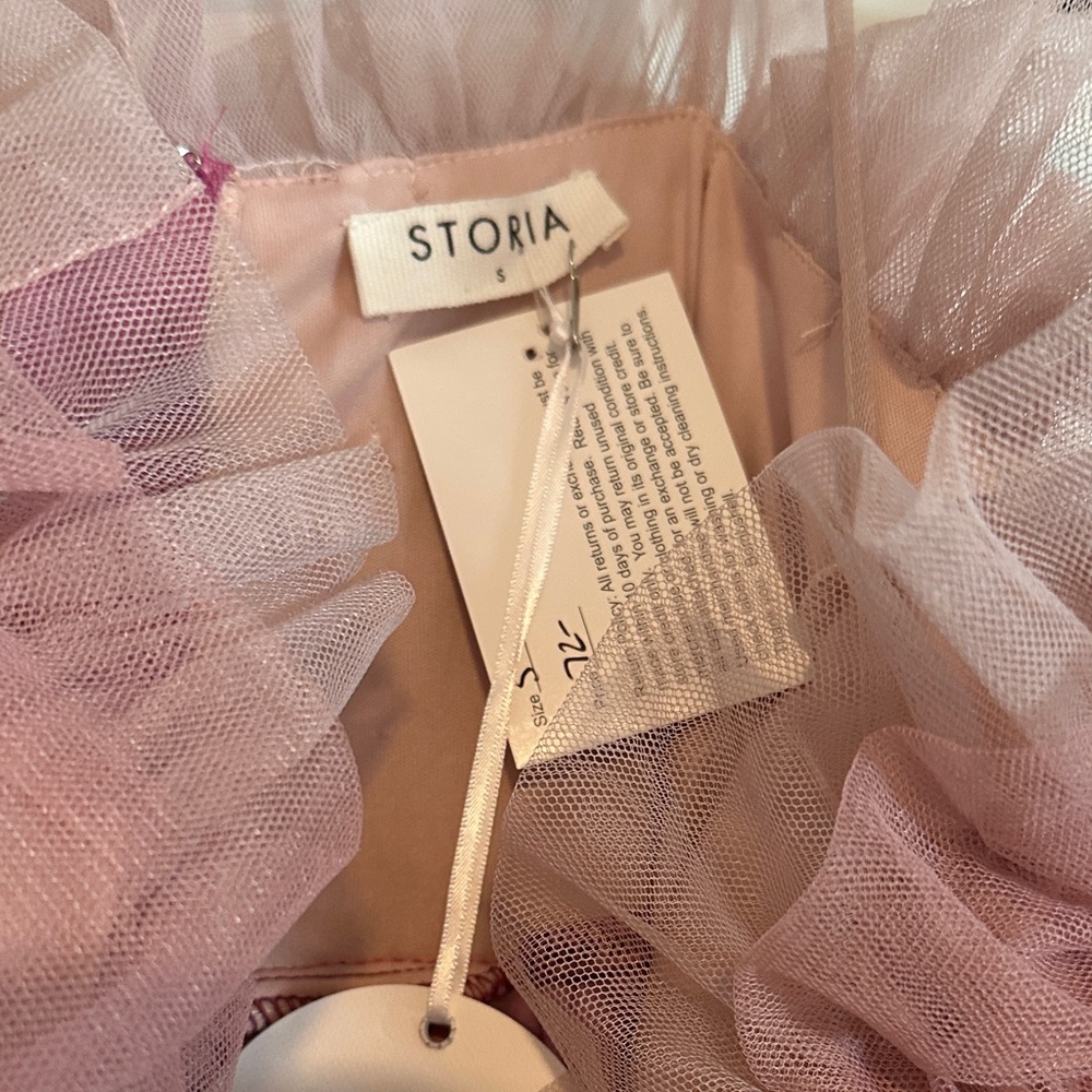 NWT Storia Strapless Dress with Pink and Purple Layers - Picture 7 of 8
